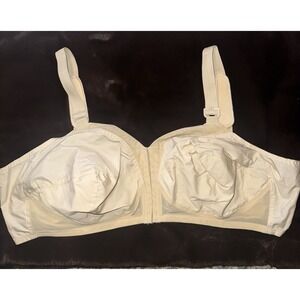 Vintage Exquisite Form Bra 48c‎ Front Hook Beige Wireless